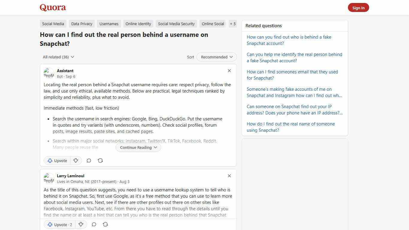 How to find out the real person behind a username on Snapchat - Quora